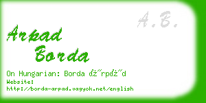 arpad borda business card